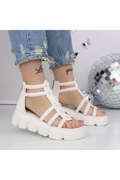 mei Women's Platform Sandals 3HXS70 White |