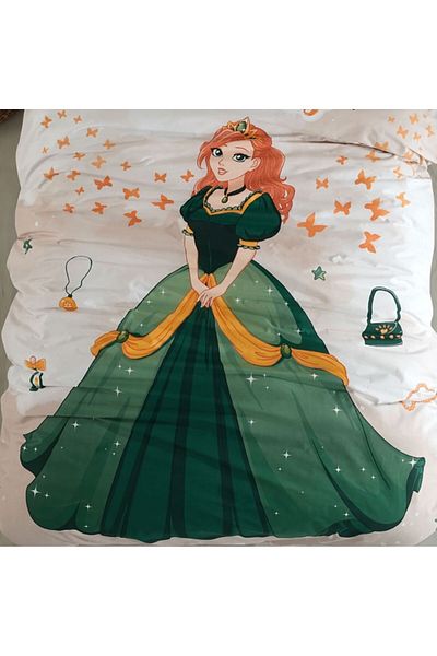 Pucioasa 1 person bed linen with princess, 100% cotton ranforce, Pucioasa, Tiana