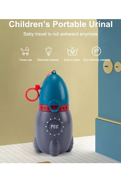 Little Mommy Pisoar portabil pentru baieti Little Mom 500 ml Blue Rocker