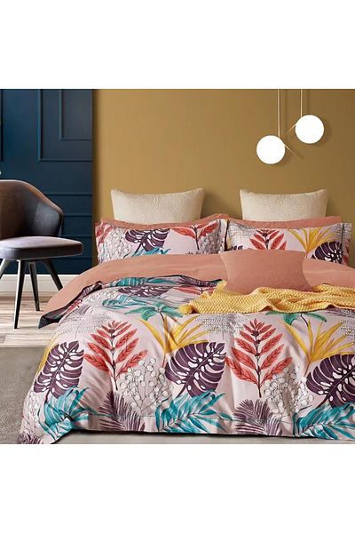 Pucioasa 100% cotton percale bed linen for 1 person, fern