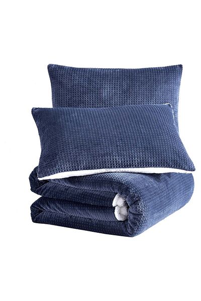 Boutique Blanche Waffle burnout flannel comforter set 220*240 cm+ 50*75 cm