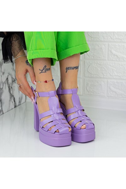 Botinelli Sandale Dama cu Toc gros si Platforma TN-39 Mov