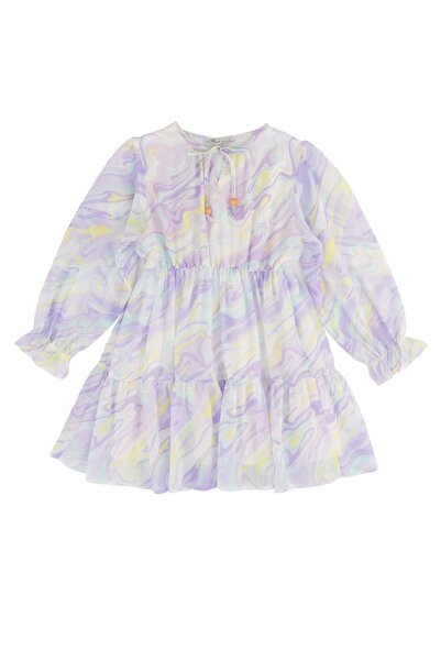 best kids Long Sleeve Printed Chiffon Dress