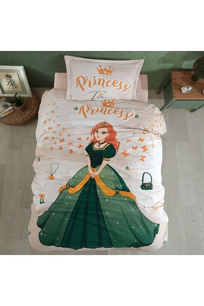 Pucioasa 1 person bed linen with princess, 100% cotton ranforce, Pucioasa, Tiana