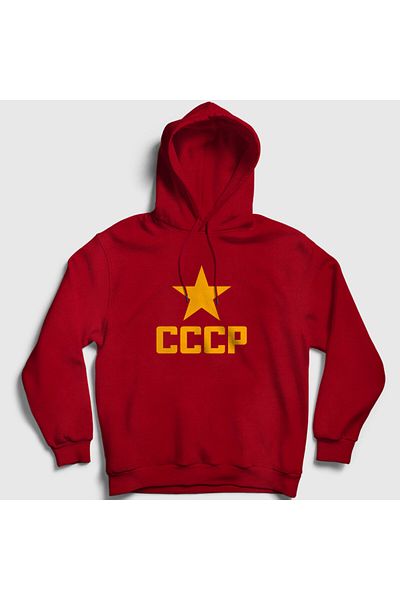 Presmono Unisex Red Red V2 Cccp Soviet Union Hooded Sweatshirt 552220Tt