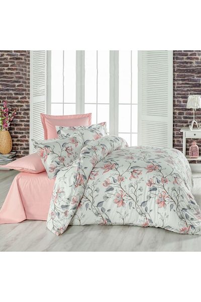 Pucioasa Crepe linen 1 person with magnolias, 100% cotton, duvet cover 160x220cm