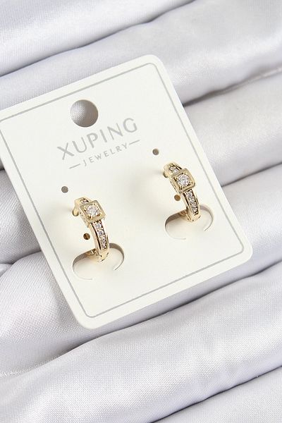 Clariss أقراط نسائية من حجر الزركون من Xuping موديل ذهبي اللون