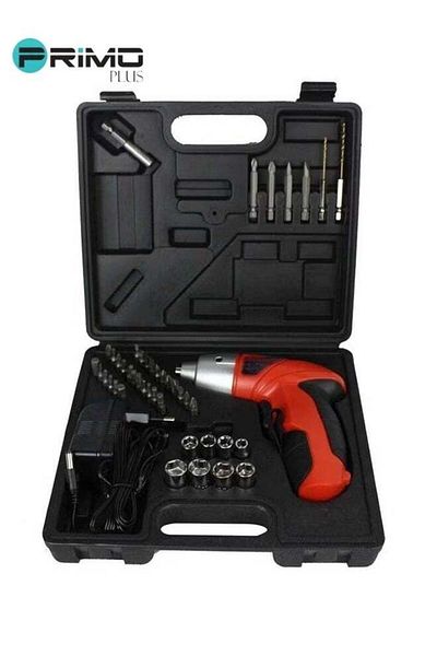 Primo Plus Drill Set, Cordless Screwdriver Kit with 44 Pieces