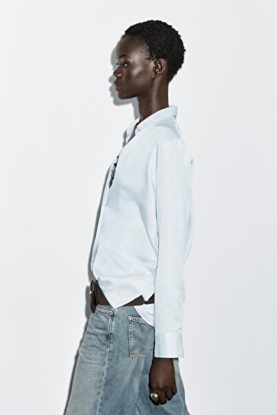 Massimo Dutti Yakalı dökümlü gömlek