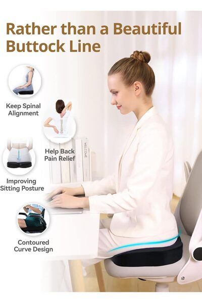 Travel Ease Ergonomic Memory Foam Seat Cushion (Black)