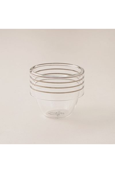 Dallaty Glass Coffee Cups Set 6Pcs, Silver