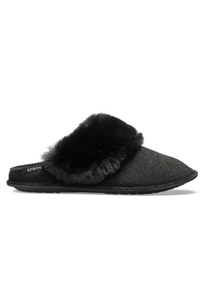 Crocs Classic Luxe Lined Slipper Black - Black 37-38 Eu - W7 Us