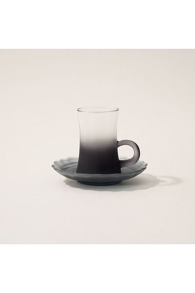 Dallaty tea set 12 pcs frosted glass grey