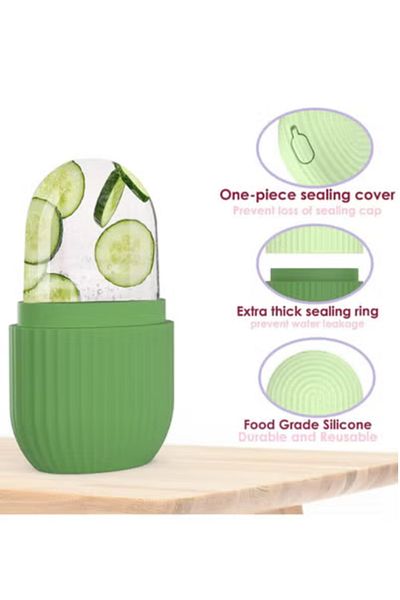 Prime by Javaudan Ice Mold Ice Maker for Face with Anti-Leak & Drip System, Contour Cube Ice Roller, Silicone Ice Hold