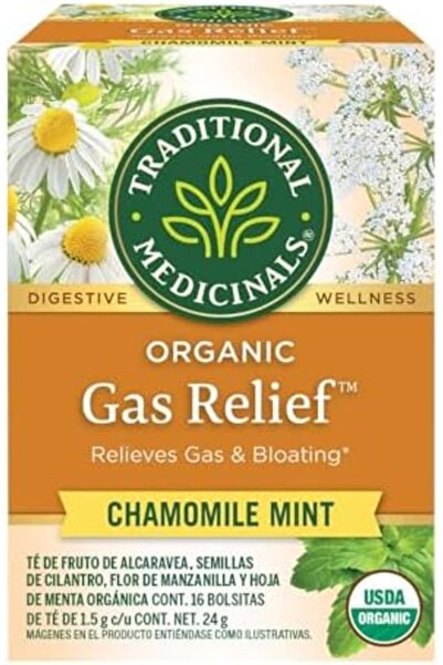 TRADITIONAL MEDICINALS شاي أعشاب لتخفيف الانتفاخ والغازات، 16 كيس شاي