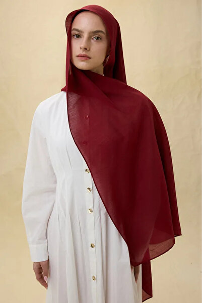 FENZA SCARF Paris Silk Dark Red Color Cotton Shawl