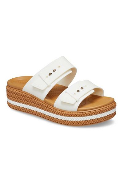 Crocs Brooklyn Woven Buckle Slippers 39-40 Eu - W9 Us White - Chalk