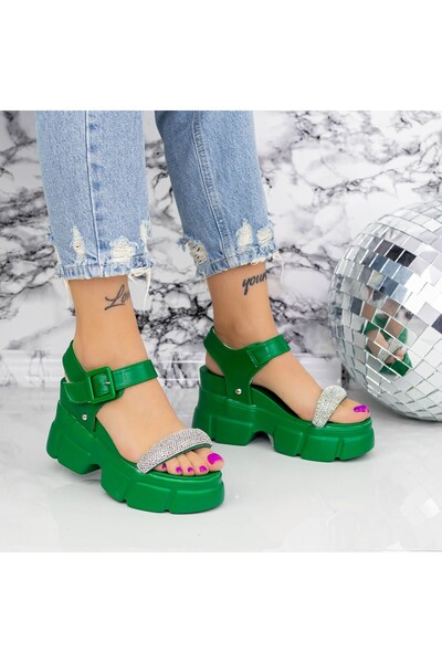 mei Sandale Dama cu Platforma 2WL100 Verde