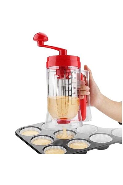 divendi-ro Manual machine for pancakes, muffins, cookies, creams, red