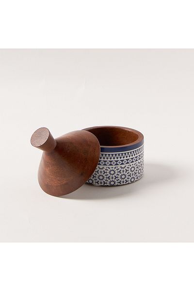 Dallaty Bahja wood & porcelain nut bowl
