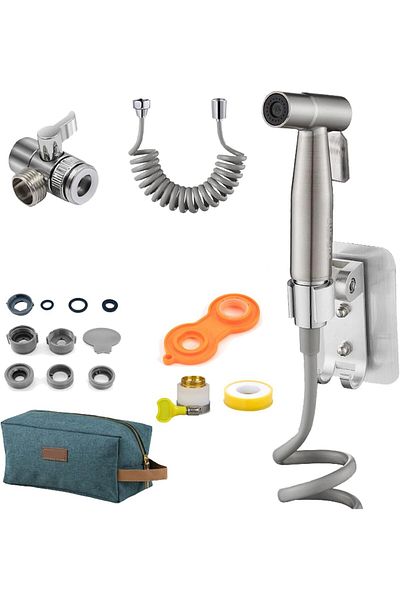 Kaleden Portable Travel Bidet Set | Travel Shattaf Set | Travel Bidet Sprayer | Connects to Mixer Tap | Show