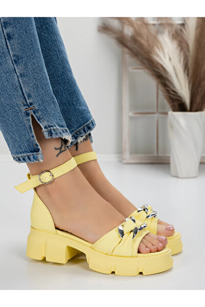 mei Women's Platform Sandals 5SY1 Yellow |