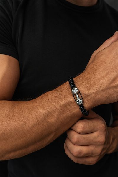 Natural Jewelleryy Hematite Stone Men's Bracelet – Energy, Balance and Power Source