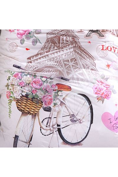 Pucioasa Bed linen 1 person with Eiffel Tower, 100% cotton ranforce, Pucioasa, Paris love