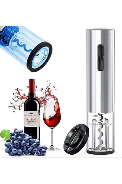 divendi-ro Electric corkscrew and cutter set with USB charger, silver