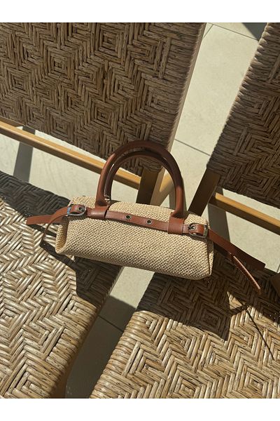 ALTUDA Women's Straw Patterned Cross Strap Shoulder Bag Gua