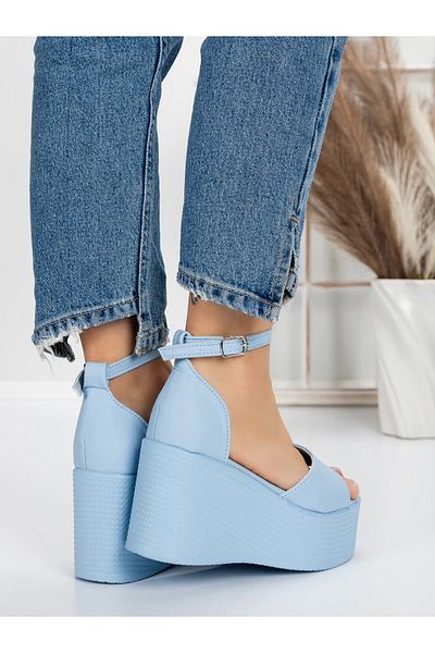 mei Sandale Dama cu Platforma 5WL7 Albastru deschis |