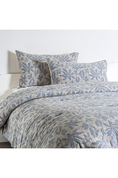 Boutique Blanche cotton jacquard 3pc king comforter set 220*240cm, blue
