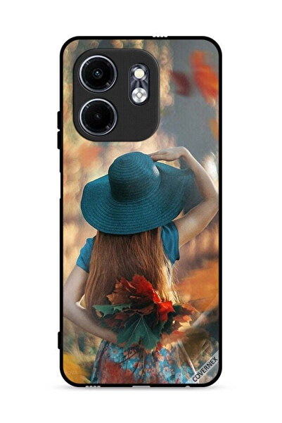 Covernex غطاء حماية لهاتف إنفينيكس سمارت 9 4G، قبعة فتاة تخفي أوراق الحب