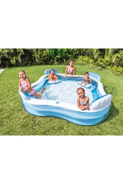 Intex Inflatable Pool, Intex, Swim Center 56475, Square, 229 x 229 x 66 cm, 990 Liters, for Adults and Chi
