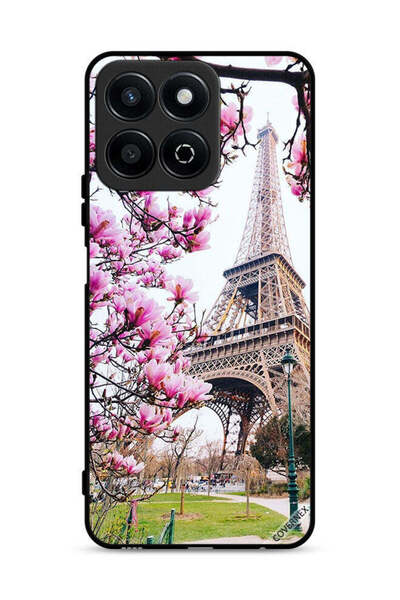 Covernex غطاء حماية لهاتف Honor Play 60 Plus 5G بنقشة زهور وبرج إيفل