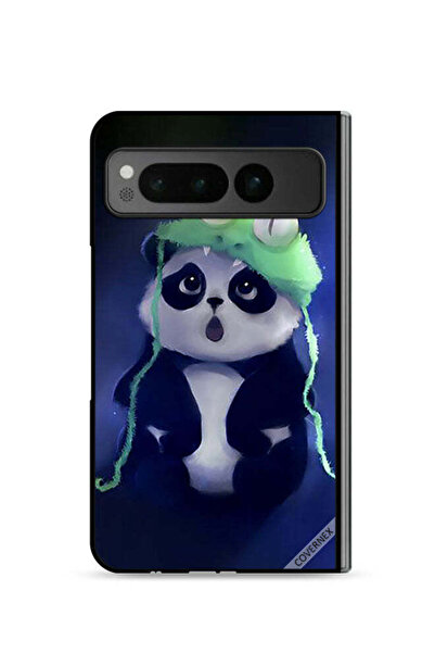 Covernex غطاء حماية لهاتف جوجل بيكسل فولد 5G بتصميم باندا مع قبعة