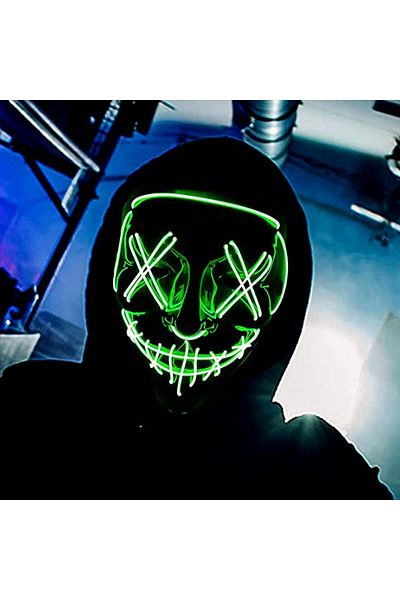 BESTZY Mască de Halloween, LED, PVC, multicoloră, 22 x 17 cm