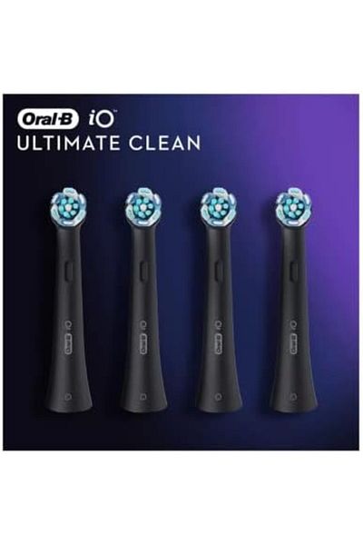 Oral-B iO Ultimate Clean Black Toothbrush Heads, Pack of 4 Counts