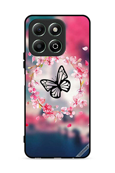 Covernex غطاء حماية لهاتف Honor X6b 4G بتصميم فراشة وحلقة زهور
