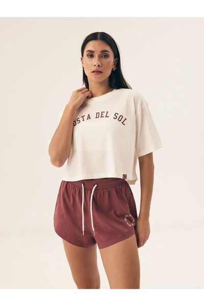 Henderson Subtle sports-classic women's pajama with casual cut & lettering on t-shirt & short | Nimes