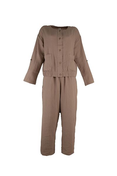 Baveno Natural Muslin Fabric Casual Women's Suit