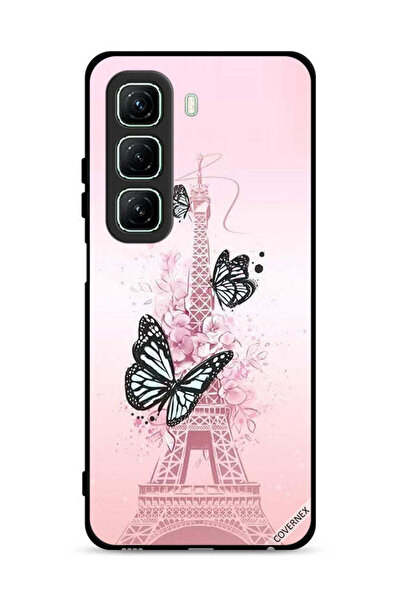 Covernex غطاء حماية لهاتف Infinix Hot 50 5G بنقشة فراشات على برج إيفل