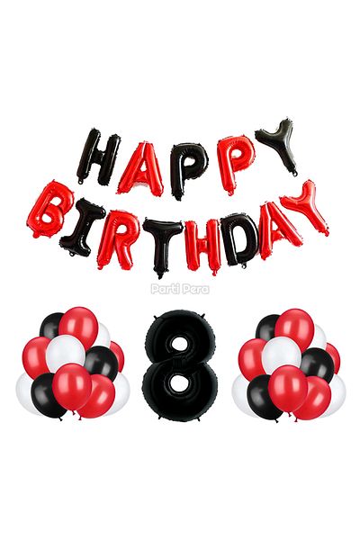parti pera Happy Birthday Foil Balloon Birthday Balloon Set Number Foil Balloon