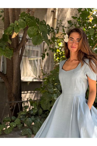 Retrobird Design Matilda Rochie Lungă Femei Albastru Cenușă