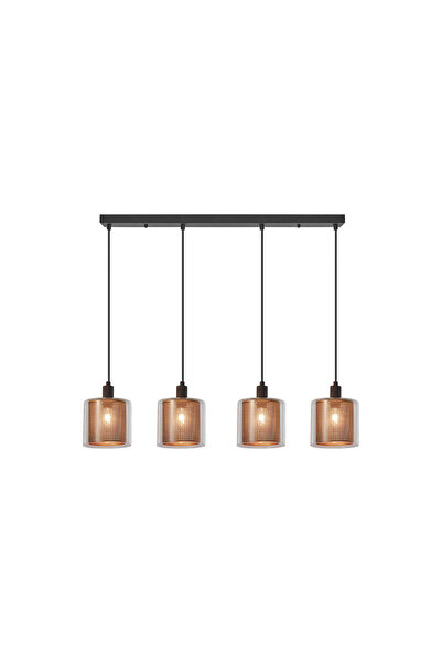 Braytron PENDUL LINIAR S008S-4H-4xE14-SLV STICLA