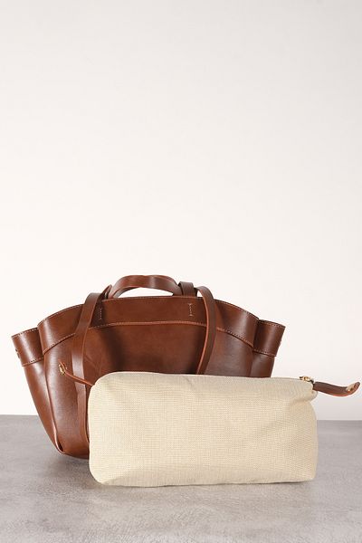 Çantacımstore Women's Leather Tote Bag 1407 Tan