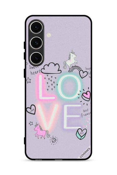 Covernex غطاء حماية لهاتف سامسونج جالاكسي M56 5G بطبعة قلب جميل ووحيد القرن