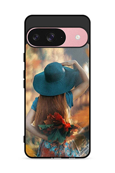 Covernex غطاء حماية لجهاز Google Pixel 9 بتصميم فتاة قبعة تخفي أوراق الحب