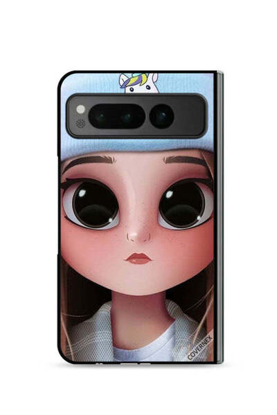 Covernex غطاء حماية لهاتف جوجل بيكسل فولد 5G بتصميم فتاة يونيكورن لطيفة