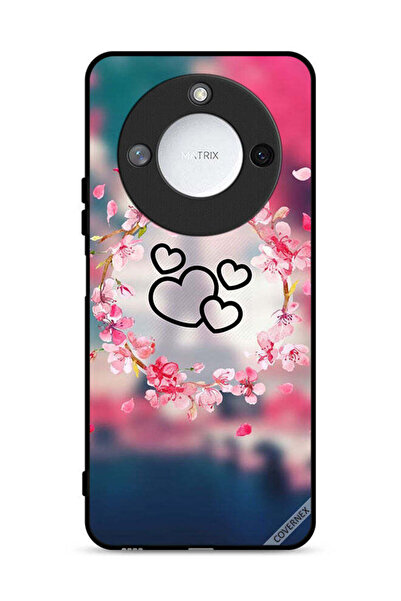 Covernex غطاء حماية لهاتف Honor X60 5G بتصميم قلوب ومشبك فني
